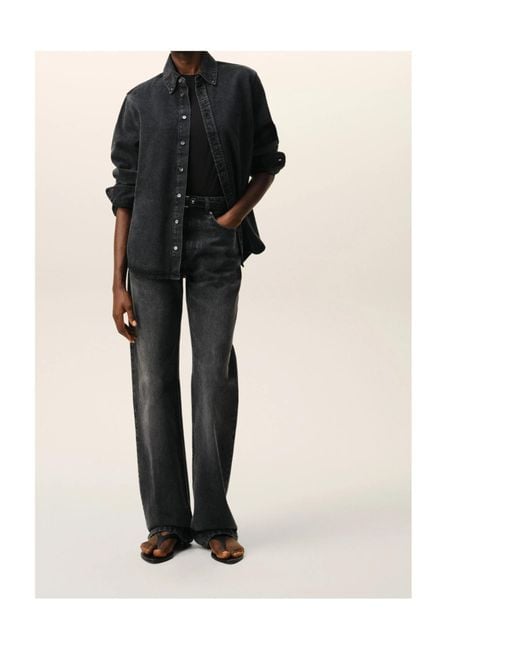 AMI Black Ami Ami De Coeur Denim Shirt for men
