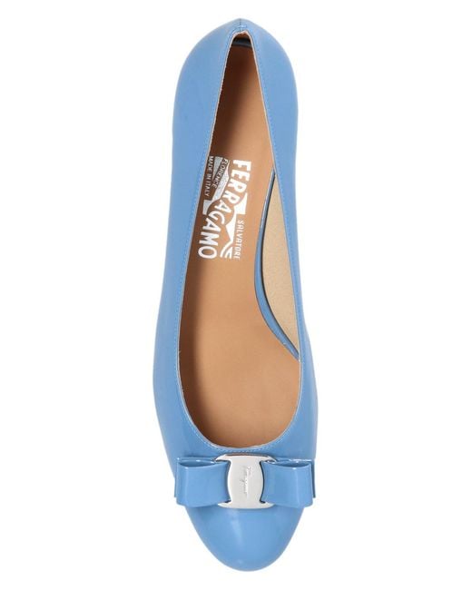 Ferragamo Blue Bow-Tie High Heels
