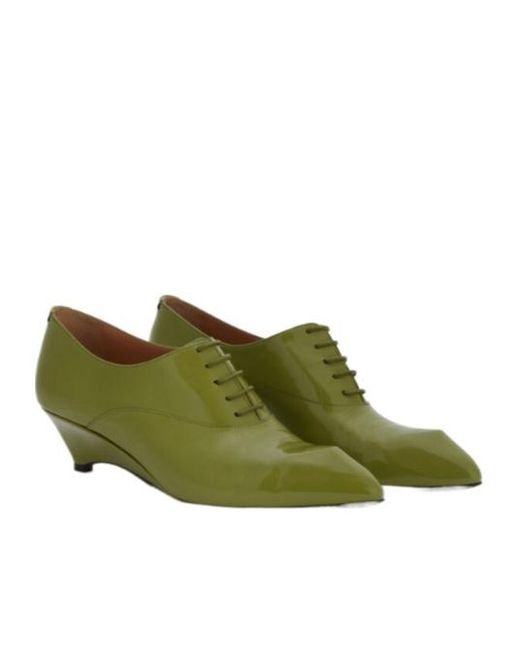 Jil Sander Green Lace-Up Shoe