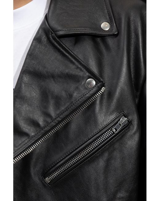 Vetements Black Long-Sleeved Leather Jacket for men