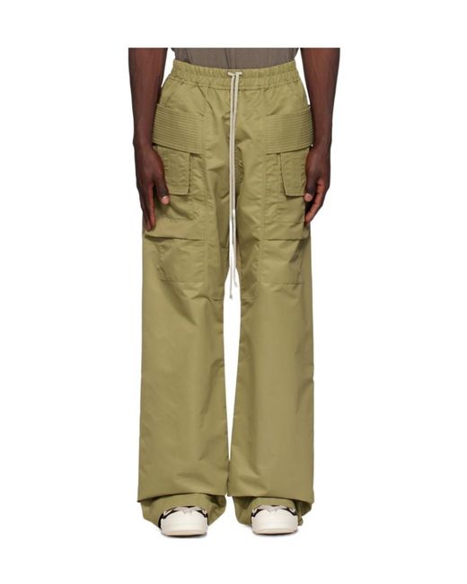 Rick Owens Green Multi-Pocket Casual Pants