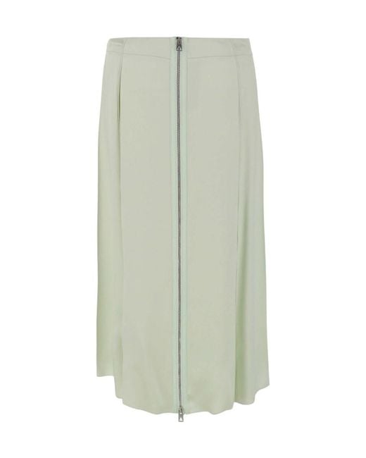 Bottega Veneta Green Fluid Satin Skirt