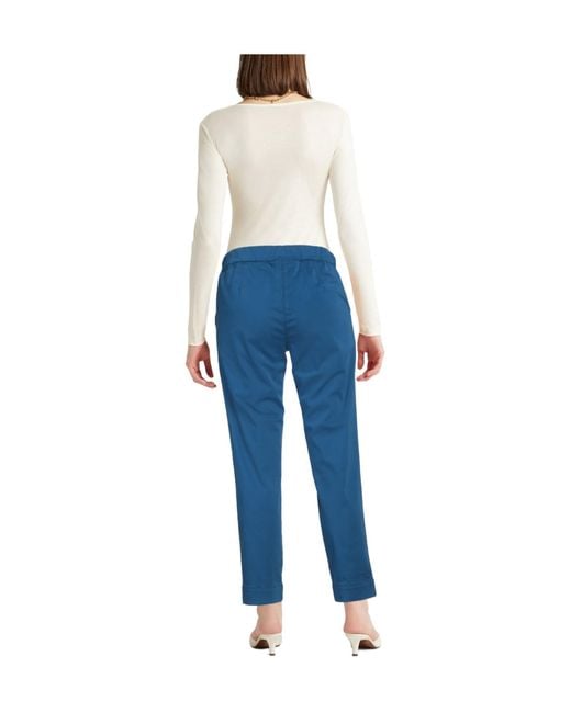 Max Mara Blue Plain Colour Casual Trousers