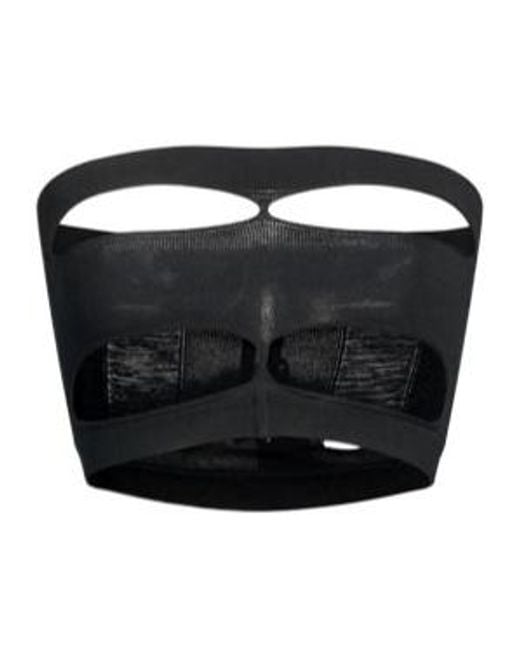 Rick Owens Black Solid Color Wool Strapless Top