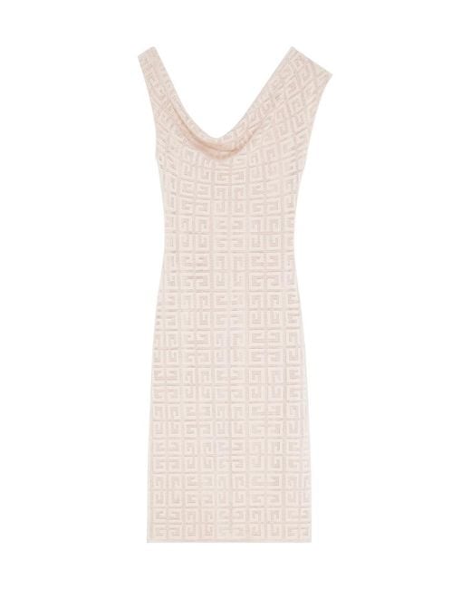 Givenchy White Monogrammed Drape Detailed Dress