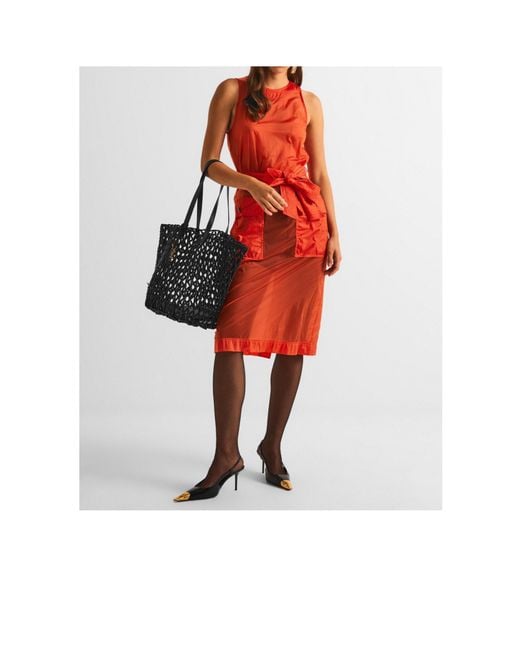 Saint Laurent Black Diamondwoven Tote Bag