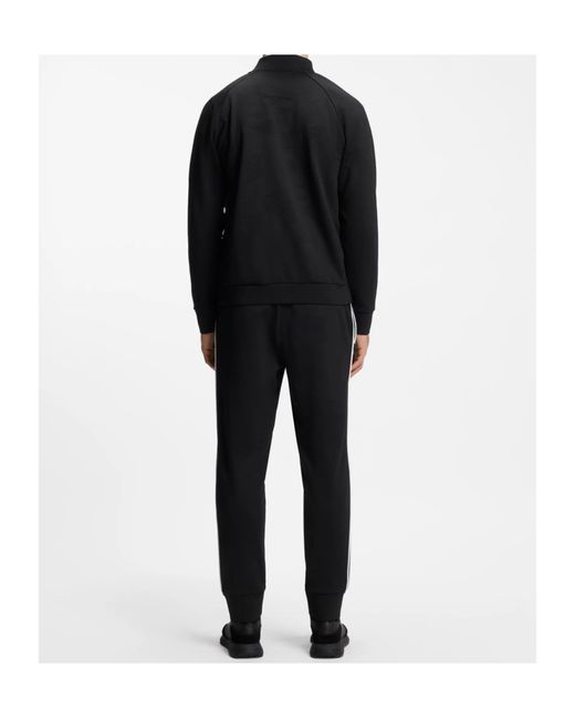 Boss Black Triangle-Jacquard Zip-Up Sweatshirt With Rubberised Logo for men