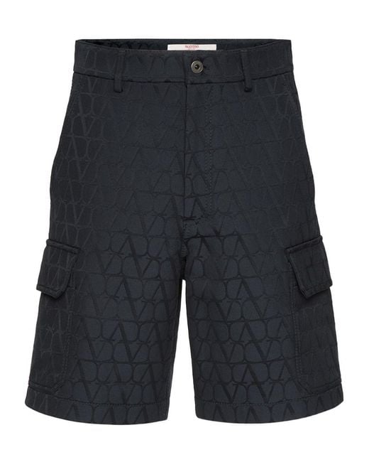 Valentino Blue Toile Iconographe Cotton Shorts for men