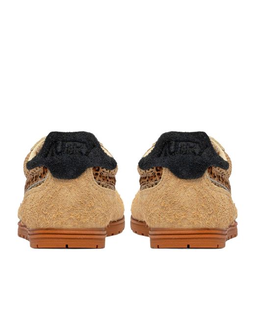 Autry Brown Windspin Mesh-Panelled Lace-Up Sneakers