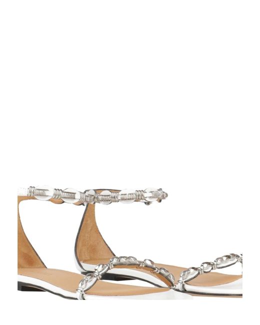 Isabel Marant White Leather Flat Sandals