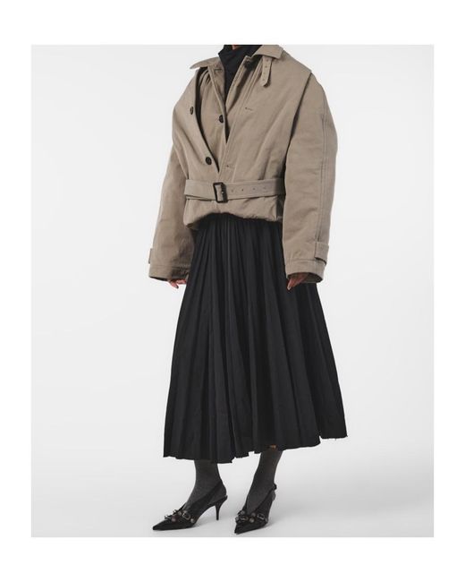 Balenciaga Gray Hooded Trench Coat