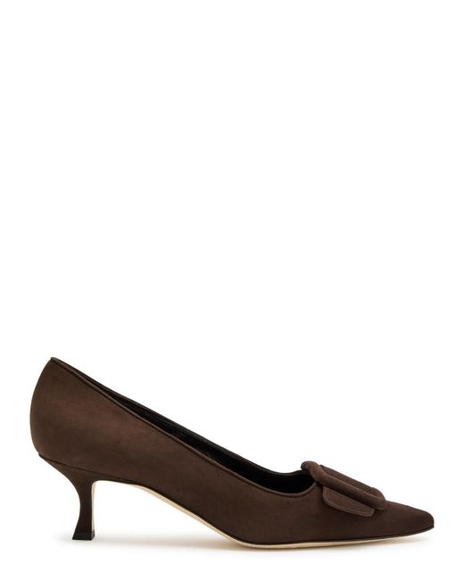 Manolo Blahnik Brown Suede Pumps