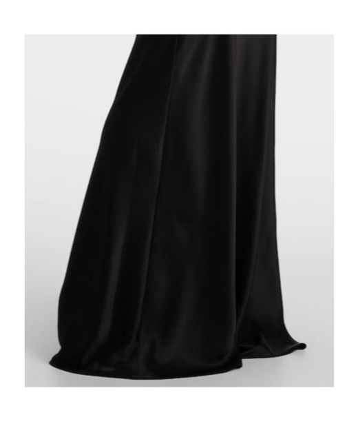 David Koma Black Embellished Satin Gown