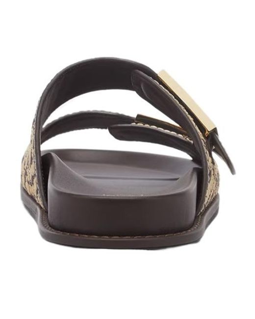 Fendi Brown Feel Logo Detailed Slides