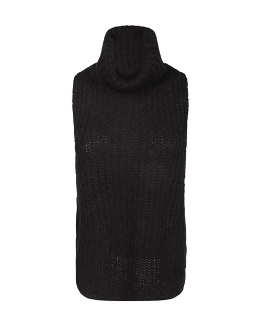 Herno Black Sleeveless Turtleneck Sweater