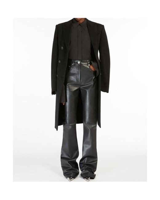 Sportmax Black Double-Breasted Wool Coat