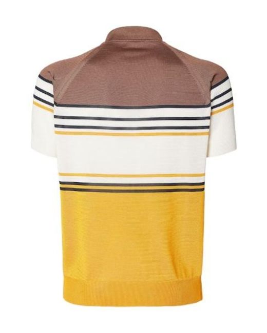 Fendi Multicolor Short Sleeved Striped Polo Shirt for men