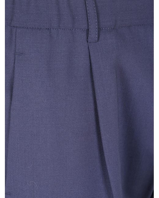 Herno Blue Elasticated Waist Pleated Trousers for men