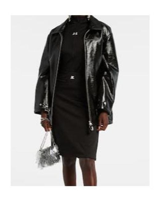 Courreges Black Coated Cotton-Blend Jacket