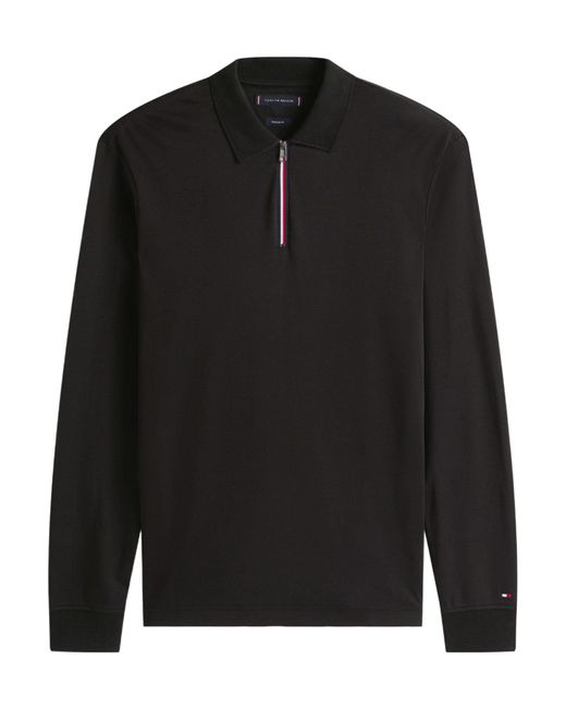 Tommy Hilfiger Black Long Sleeve Polo Shirt for men