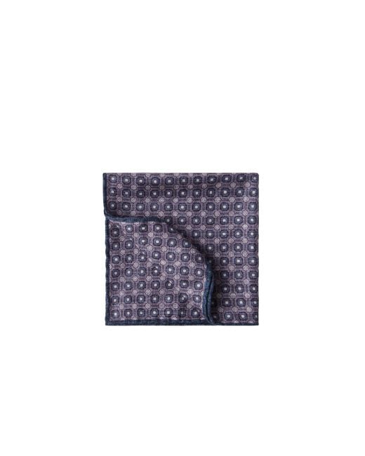 Brunello Cucinelli Blue Logo Patch Graphic Printed Pocket Square for men