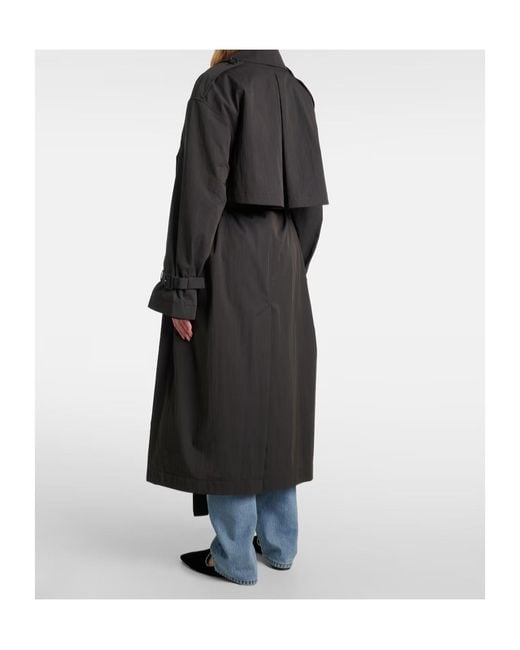 Totême  Black Cotton-Blend Trench Coat