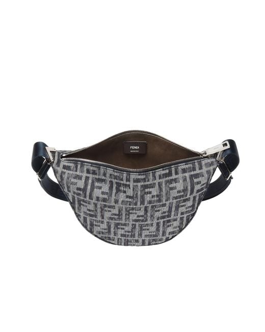Fendi Blue Ff Melon Small Messenger Bag for men
