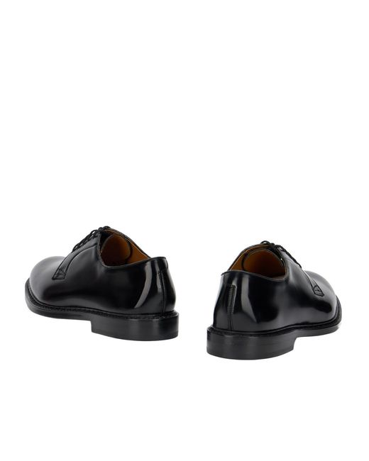 Doucal's Black Glossy Derby Shoes for men
