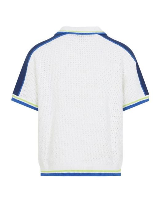 Casablanca Blue Crochet Short-Sleeve Shirt for men
