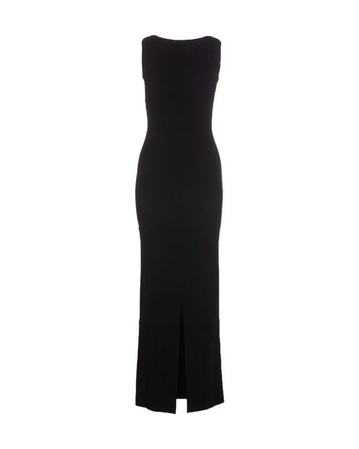 Khaite Black Crewneck Sleeveless Dress