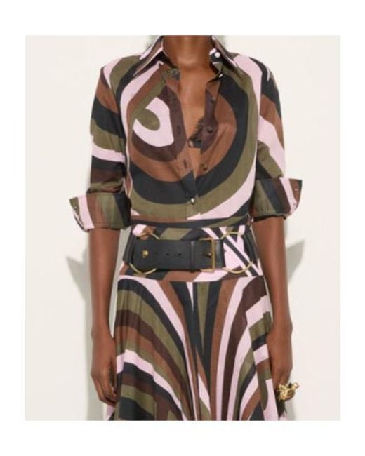 Emilio Pucci Multicolor Iride Print Cotton Muslin Shirt
