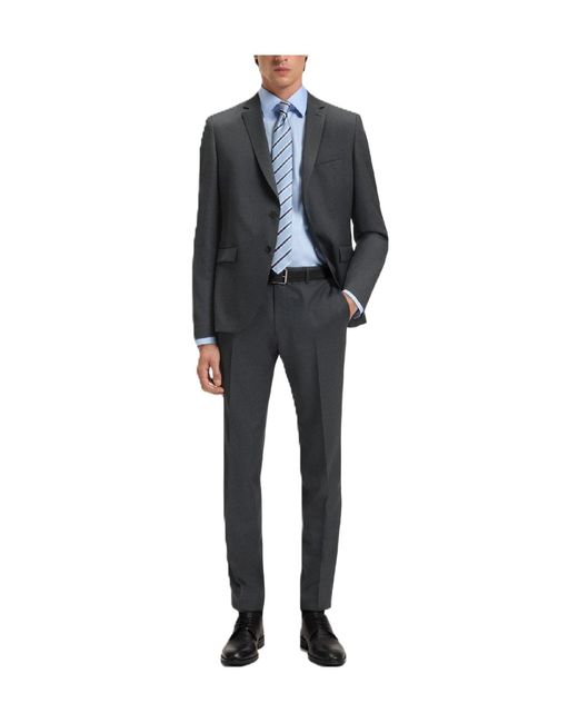 Boss Gray Single-Breasted Blazer for men