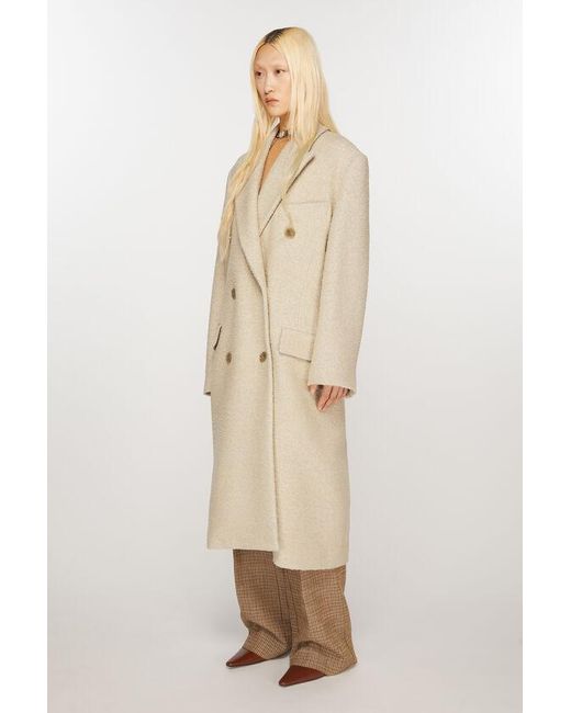 Acne Natural Textured Wool-Blend Double-Breasted Coat