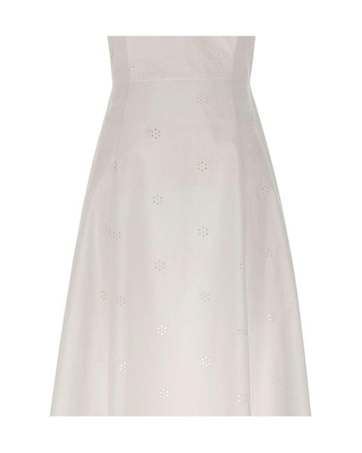 Mc2 Saint Barth White Embroidered Dress