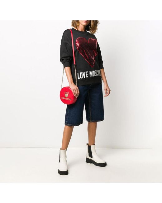 Moschino Black Round-Necked Logo Sweater