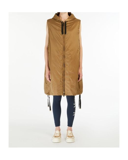 Max Mara Natural The Cube Sleeveless Hooded Puffer Jacket