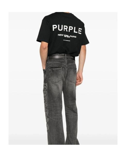 Purple Brand Black Logo T-Shirt for men