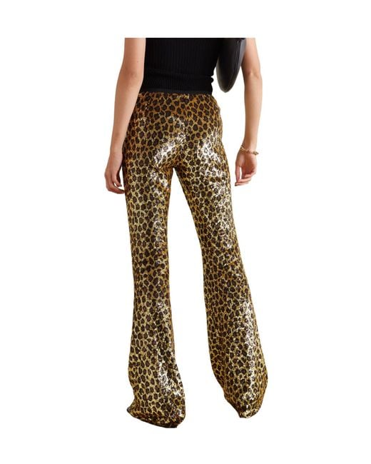 Michael Kors Natural Sequined Georgette Flared Pants