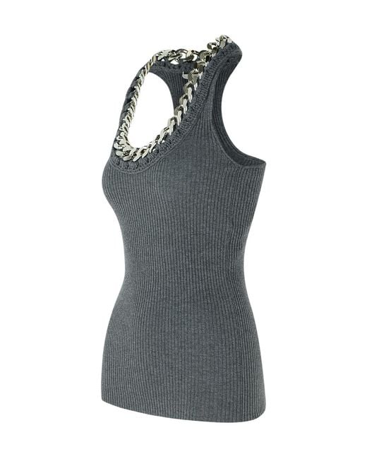 Stella McCartney Gray Chunky Chain Tank Top
