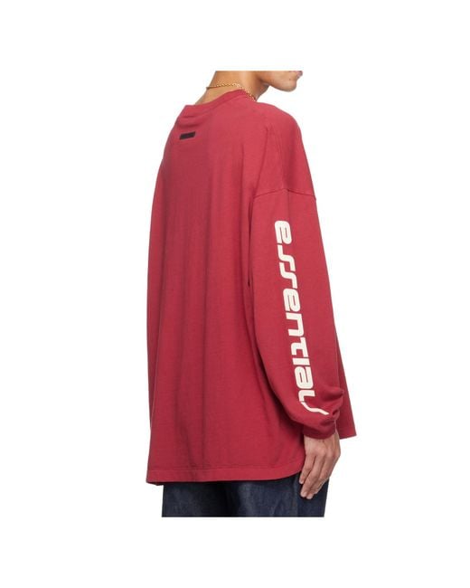 Fear Of God Red 90S Oversized Long Sleeve T-Shirt for men
