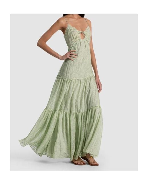 Alice + Olivia Green Nicky Tiered Maxi Dress