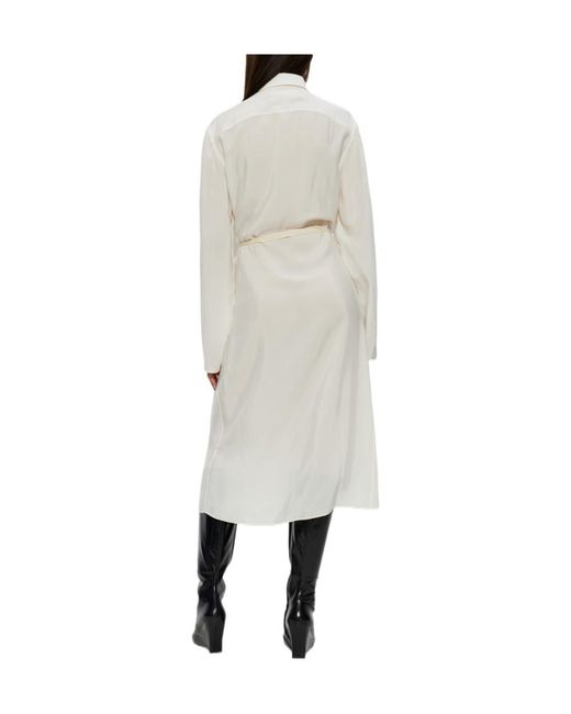 Maison Margiela White Draped Cutout Shirt Dress