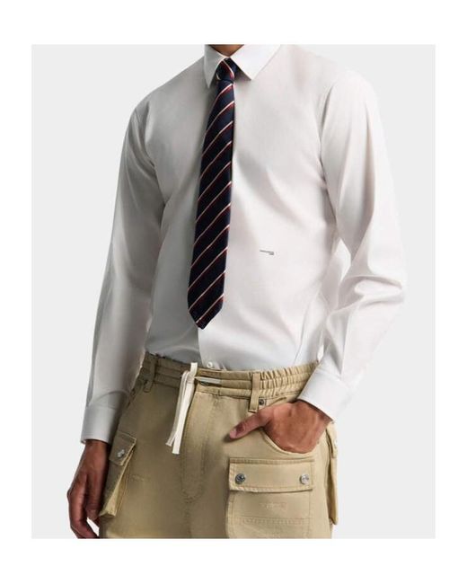 DSquared² White Logo Printed Buttoned Shirt for men