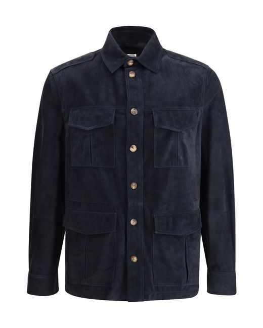 Brunello Cucinelli Blue Unlined Safari Jacket for men
