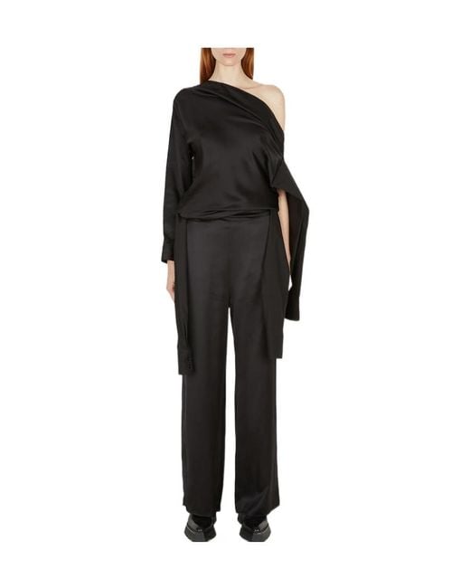 MM6 by Maison Margiela Black Shoulder-Length Jumpsuit