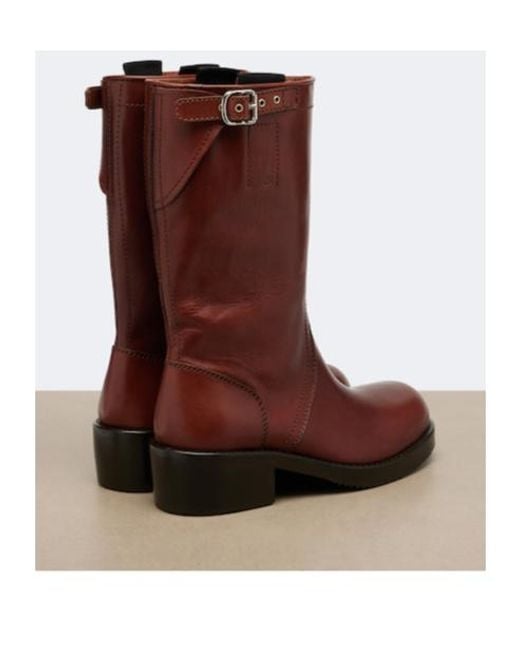 Dries Van Noten Brown Leather Biker Boots