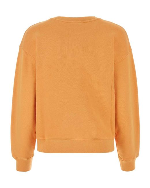 Maison Kitsuné Orange Maison Kitsuné Logo Embroidered Crewneck Sweatshirt
