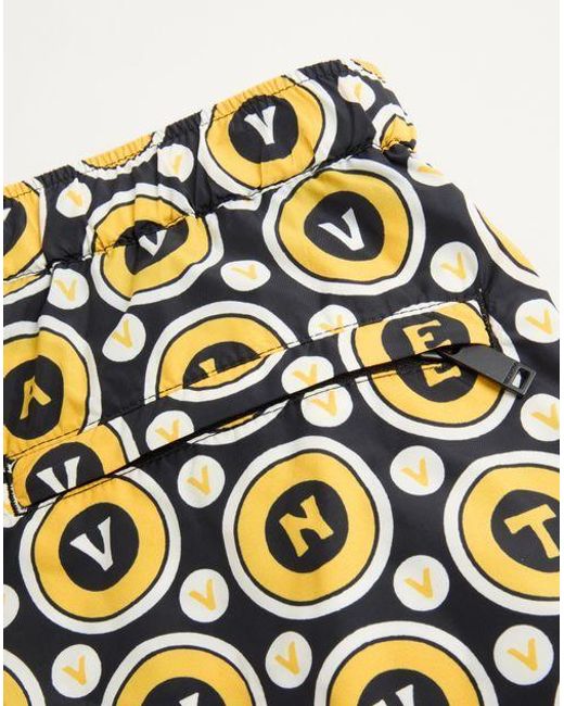 Valentino Metallic Nylon Swimsuit With Bulles Royales Print for men