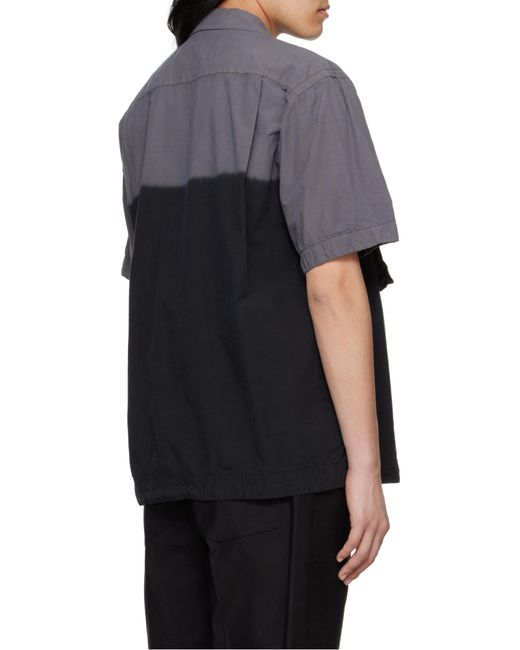 Sacai Black Colourblock Shirt for men