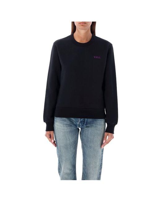 A.P.C. Black Logo Printed Crewneck Sweatshirt